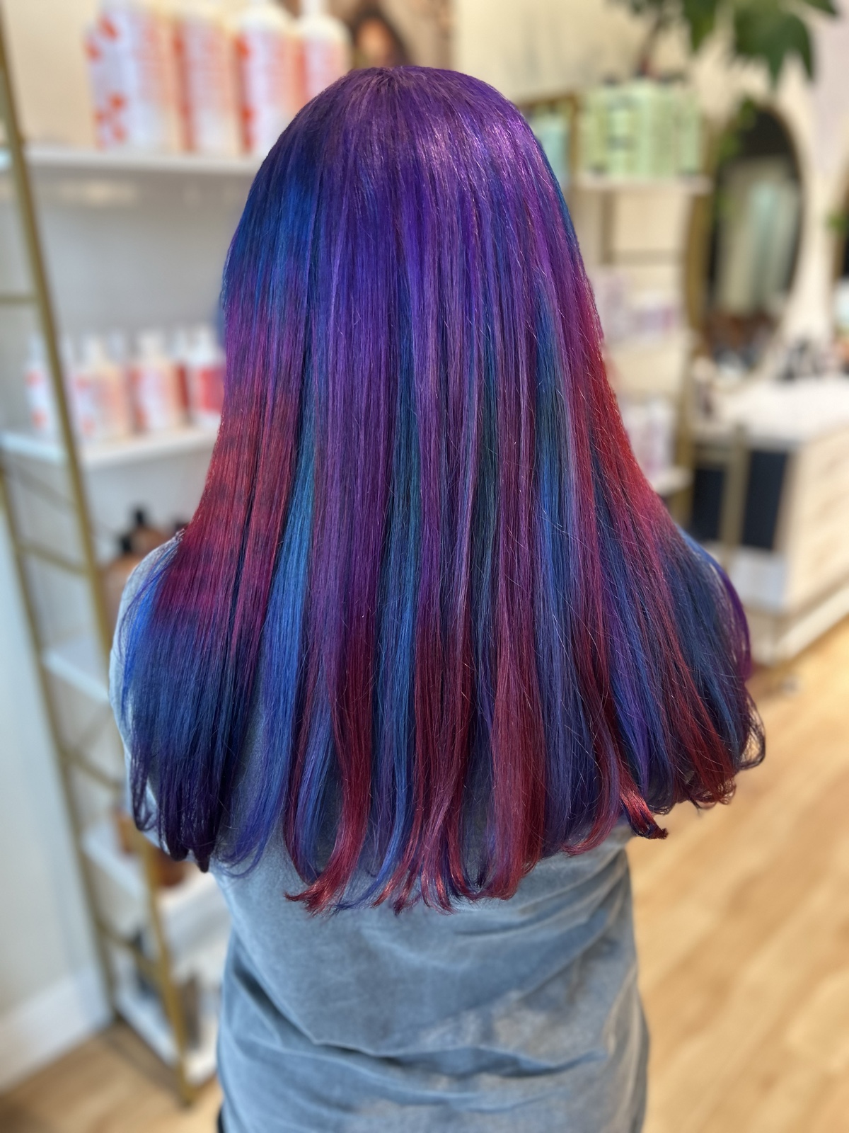 Multi-tonal purple, blue and magenta fashion color by Tori Knox at Canterbury & Co. in Fort Myers.